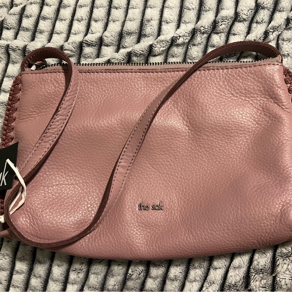 The Sak Dusty Pink Leather Crossbody Bag